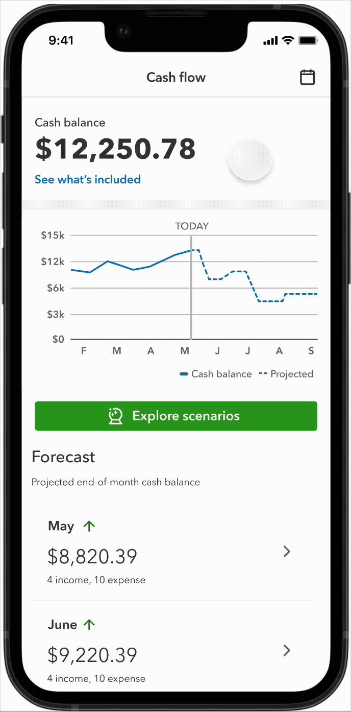 Cash flow — final mobile design